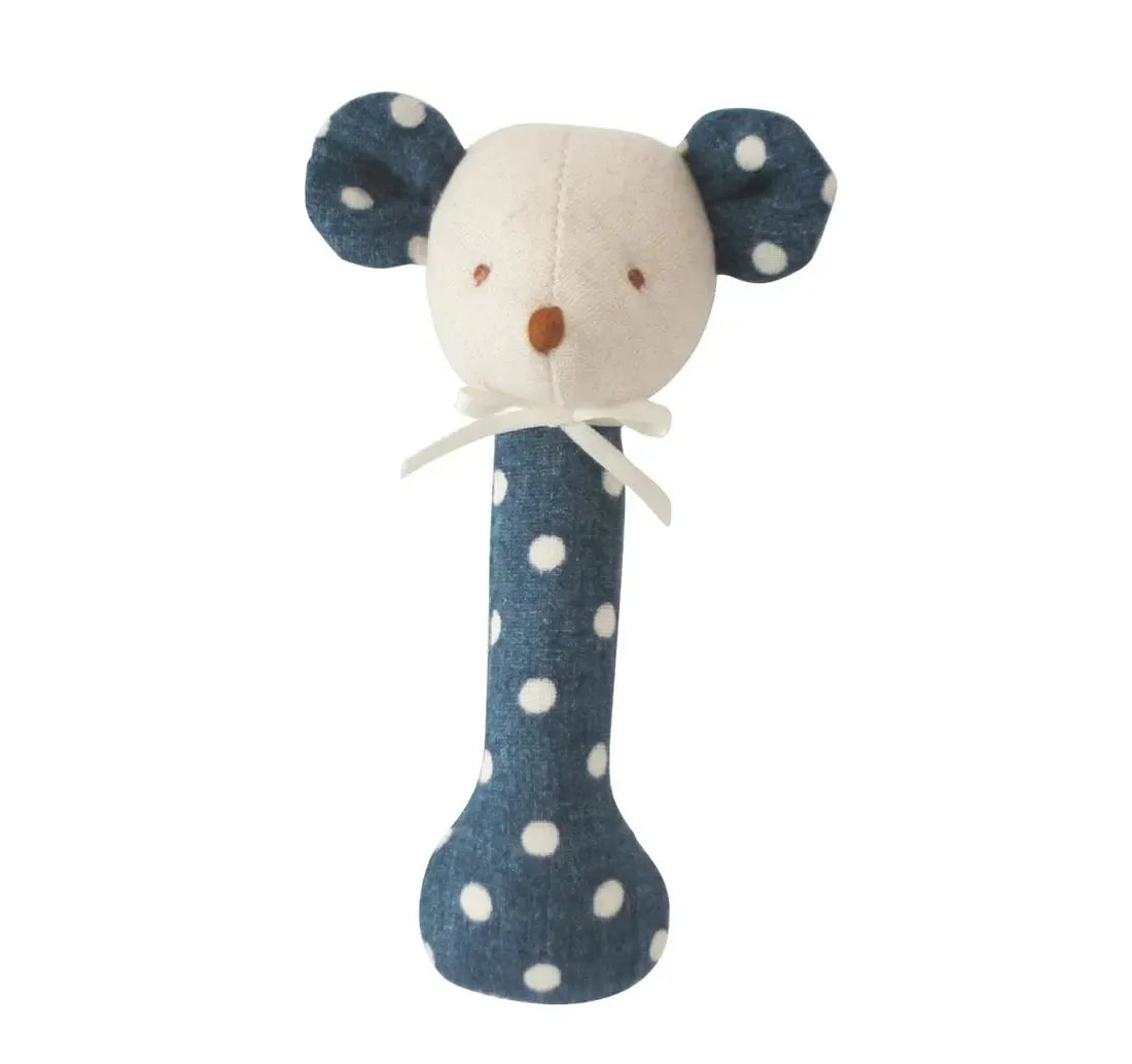 Mouse Stick Rattle - Ocean Blue-Toys-Alimrose-The Bay Room