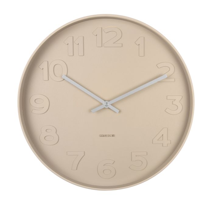 Mr Brown Wall Clock 38x38x6cm Sand Brown-Wall Decor-Karlsson-The Bay Room