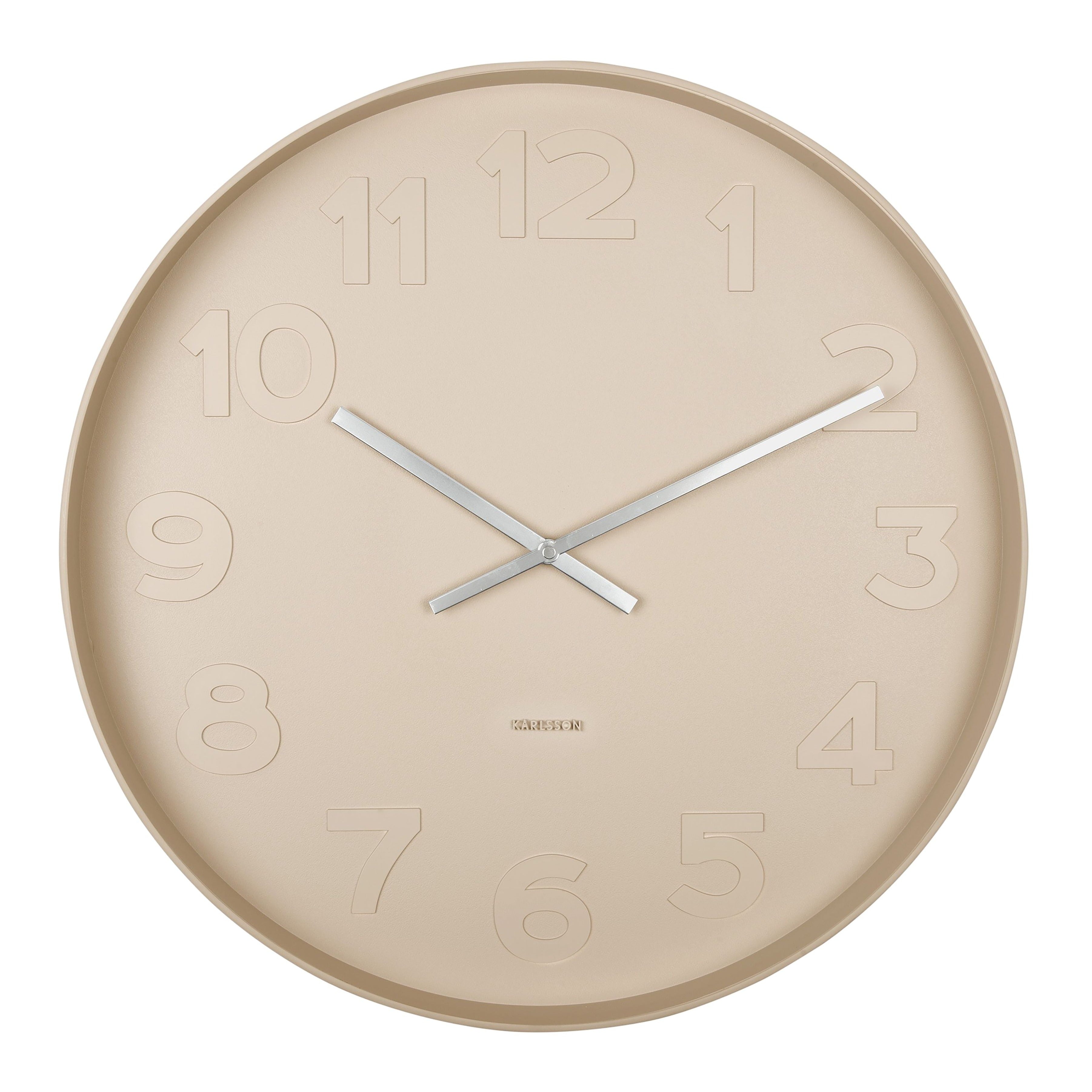 Mr Brown Wall Clock 51x51x7cm Sand Brown-Wall Decor-Karlsson-The Bay Room