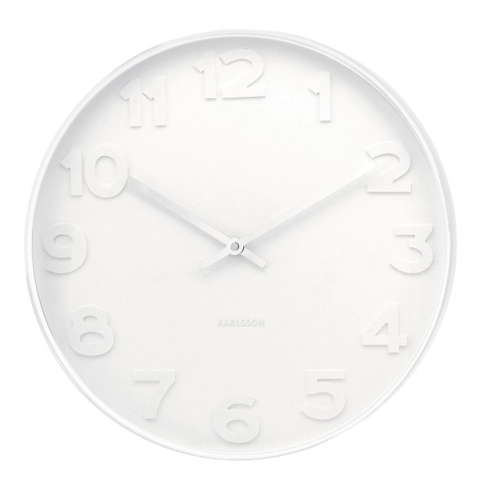 Mr White Wall Clock 38x38x6cm White-Wall Decor-Karlsson-The Bay Room