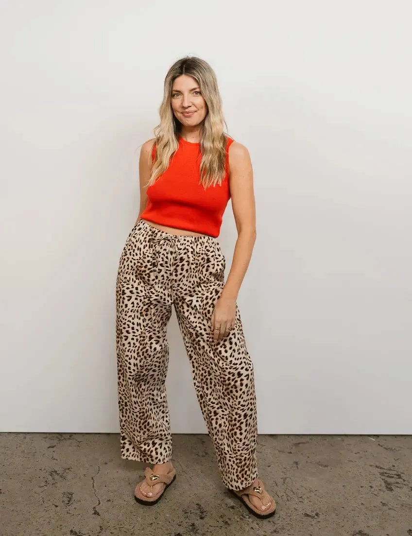 Mumza Twill Pants in Leopard-Pants-Sonny Label-The Bay Room