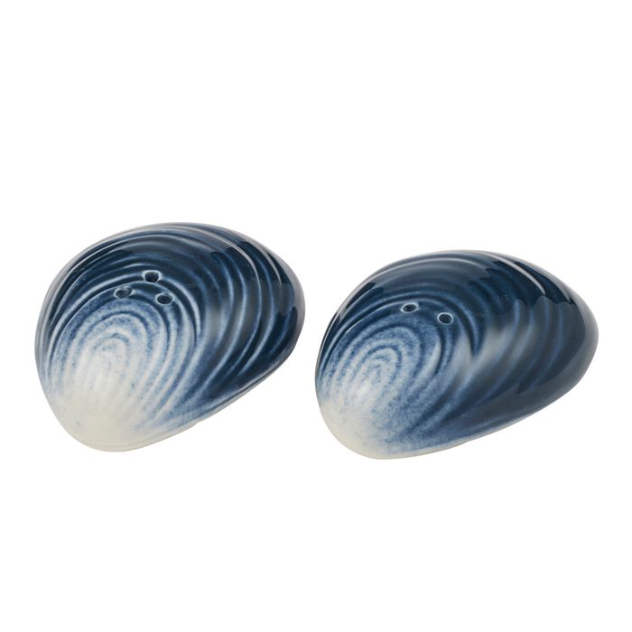 Mussel Ceramic S&P Shakers 8x3cm Midnight-Dining & Entertaining-Coast To Coast Home-The Bay Room