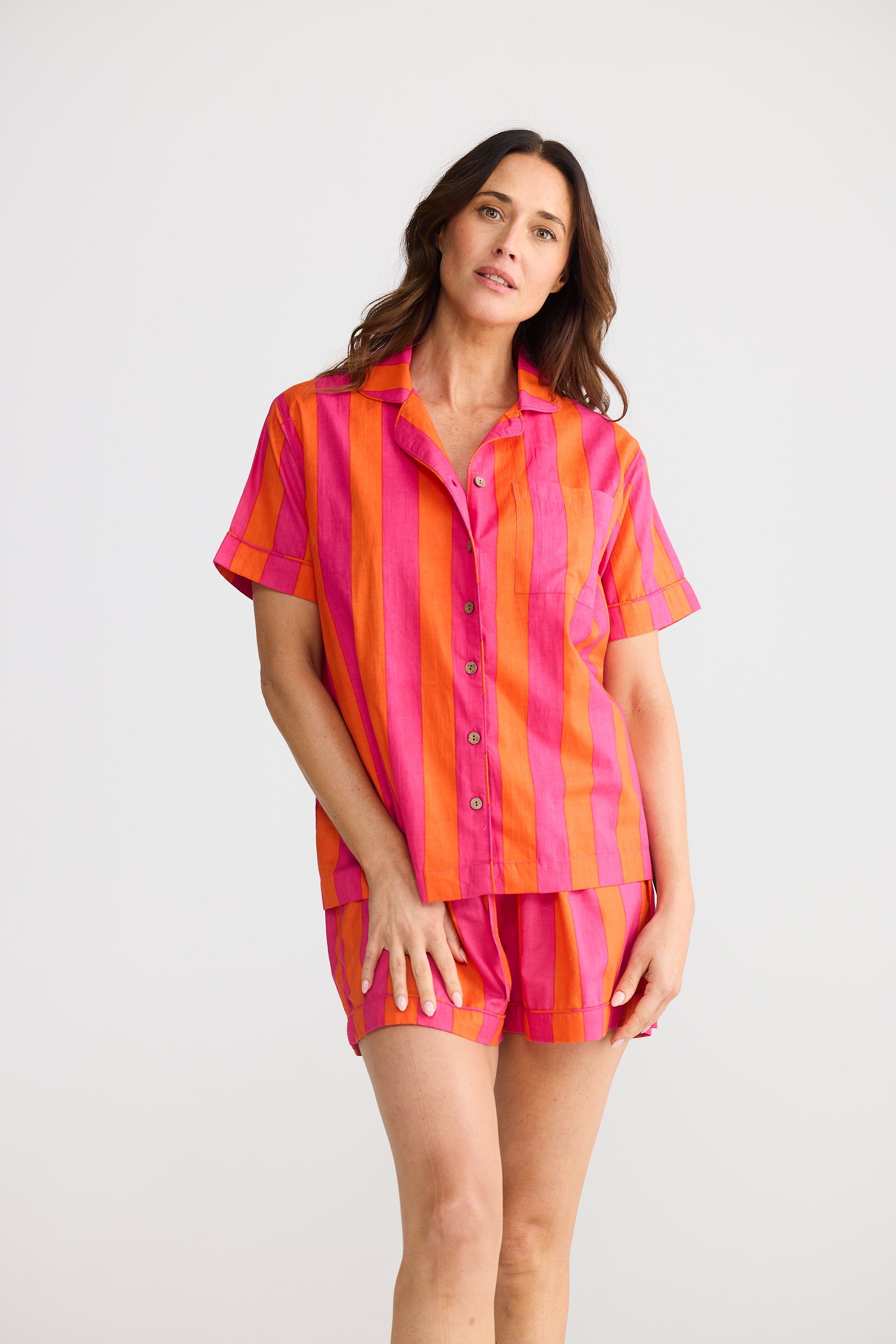 Namaste Pyjama Set - Candy Stripe-Sleepwear & Robes-Holiday-The Bay Room
