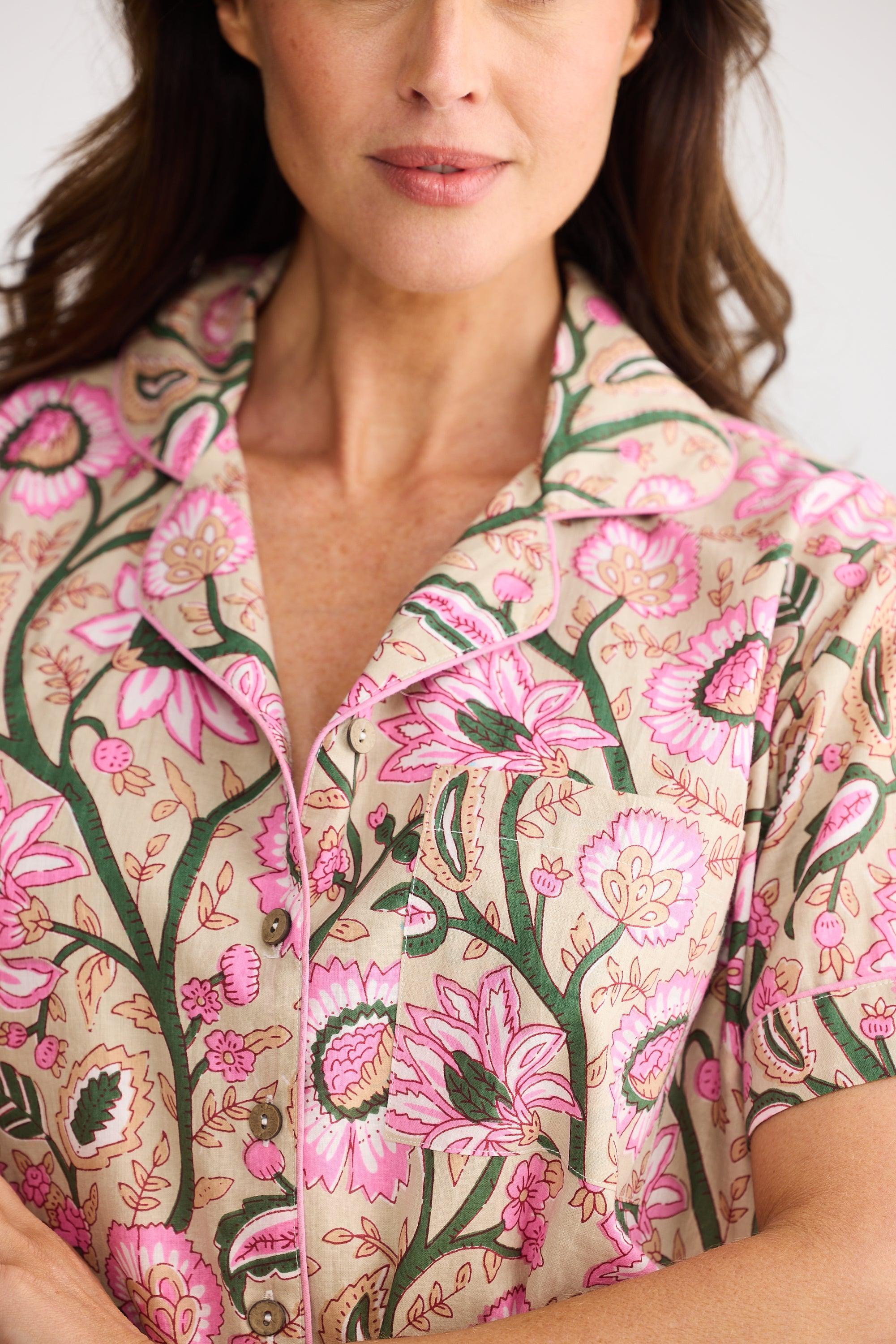 Namaste Pyjama Set - Fleur Print-Sleepwear & Robes-Holiday-The Bay Room