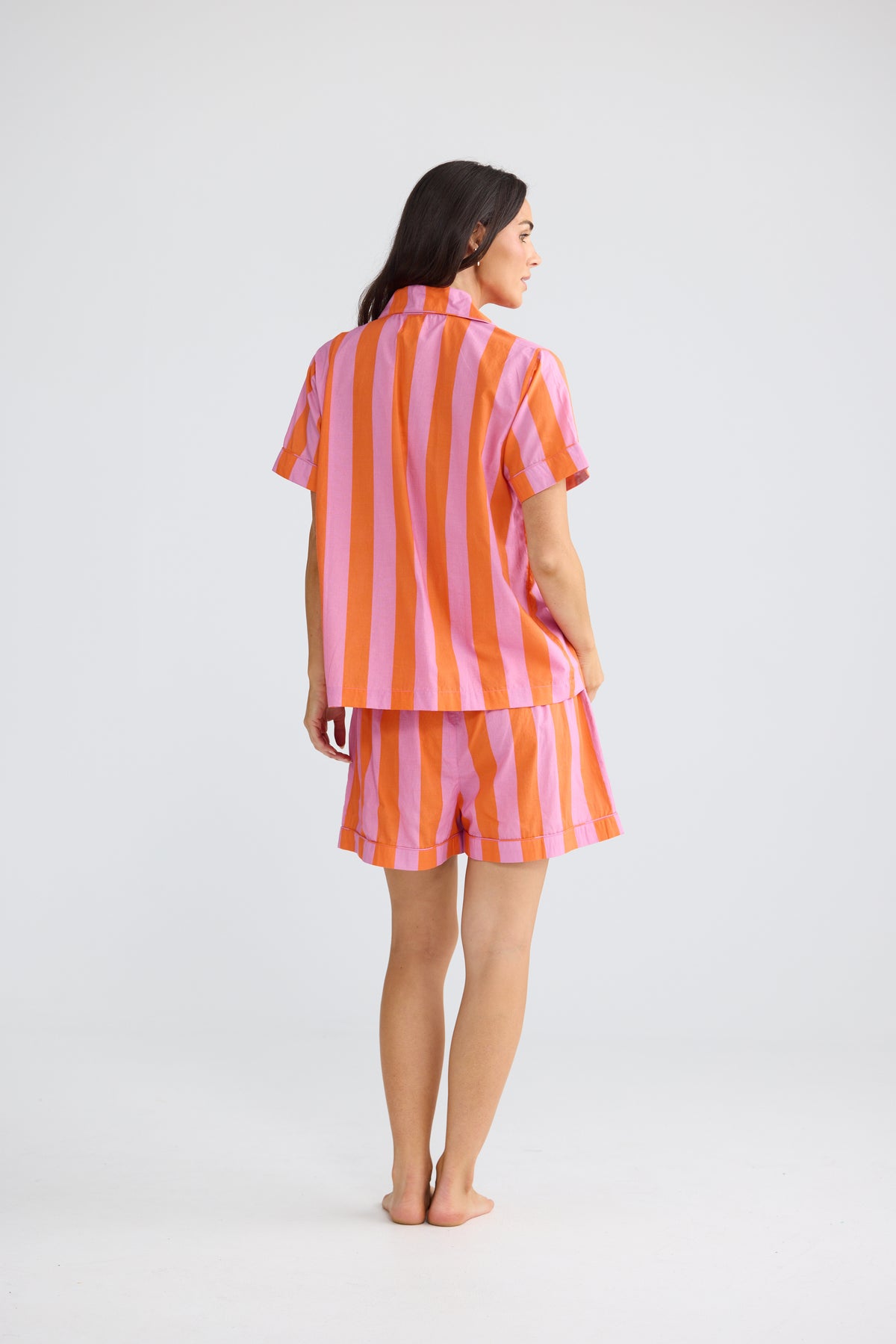 Namaste Pyjama Set - Lilac with Orange Stripe-Sleepwear & Robes-Holiday-The Bay Room