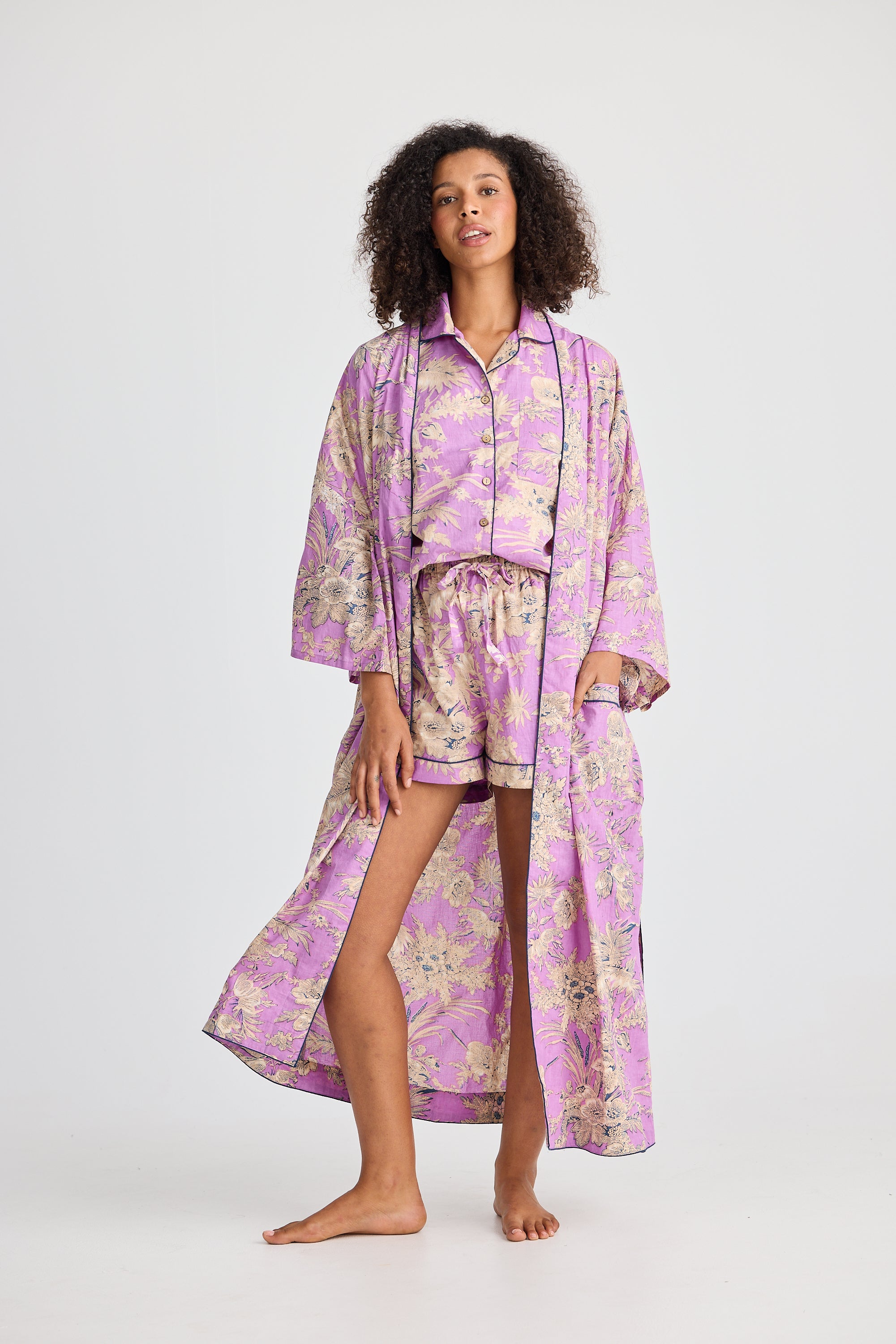 Namaste Robe - Purple Haveli Print-Holiday-The Bay Room