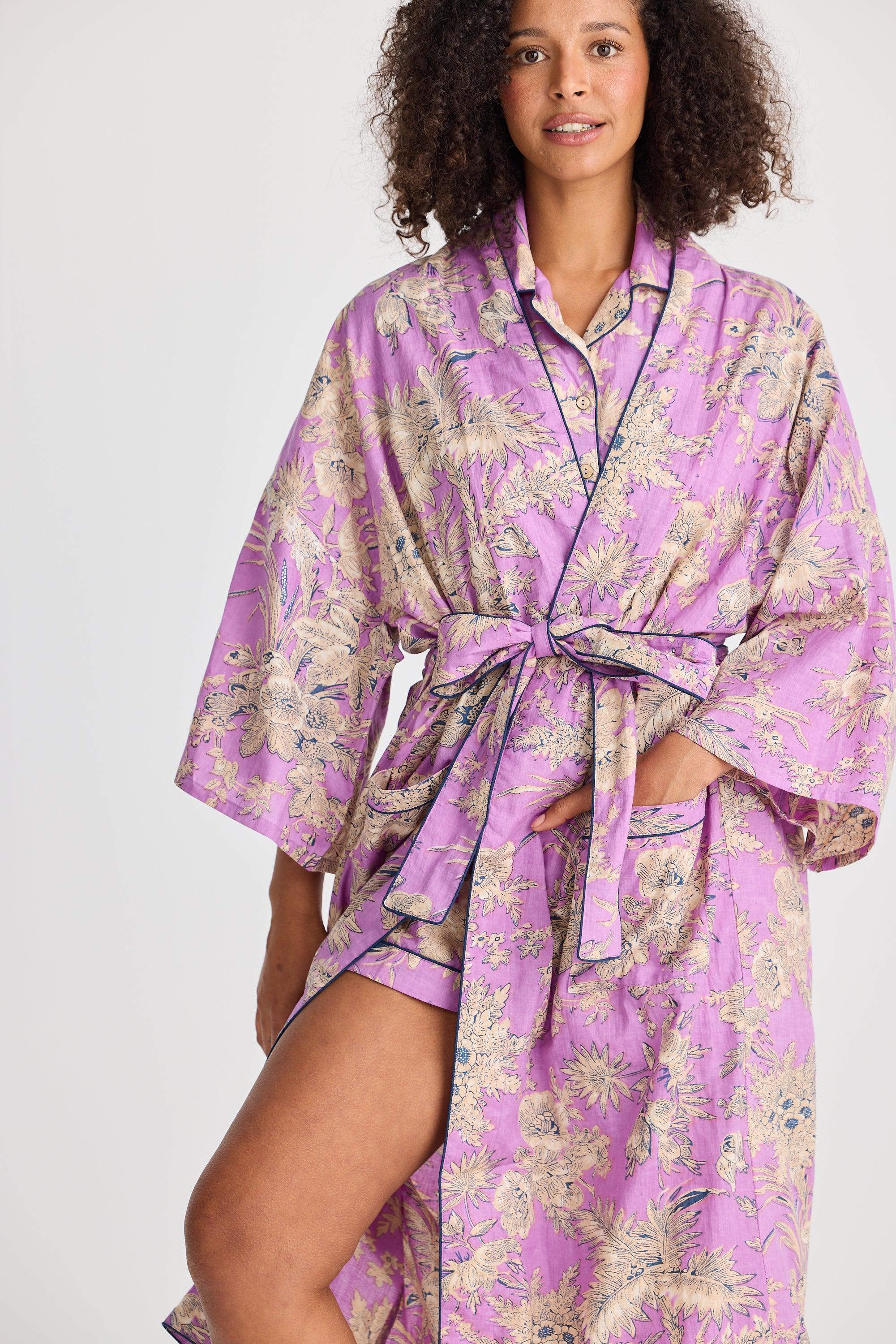 Namaste Robe - Purple Haveli Print-Holiday-The Bay Room