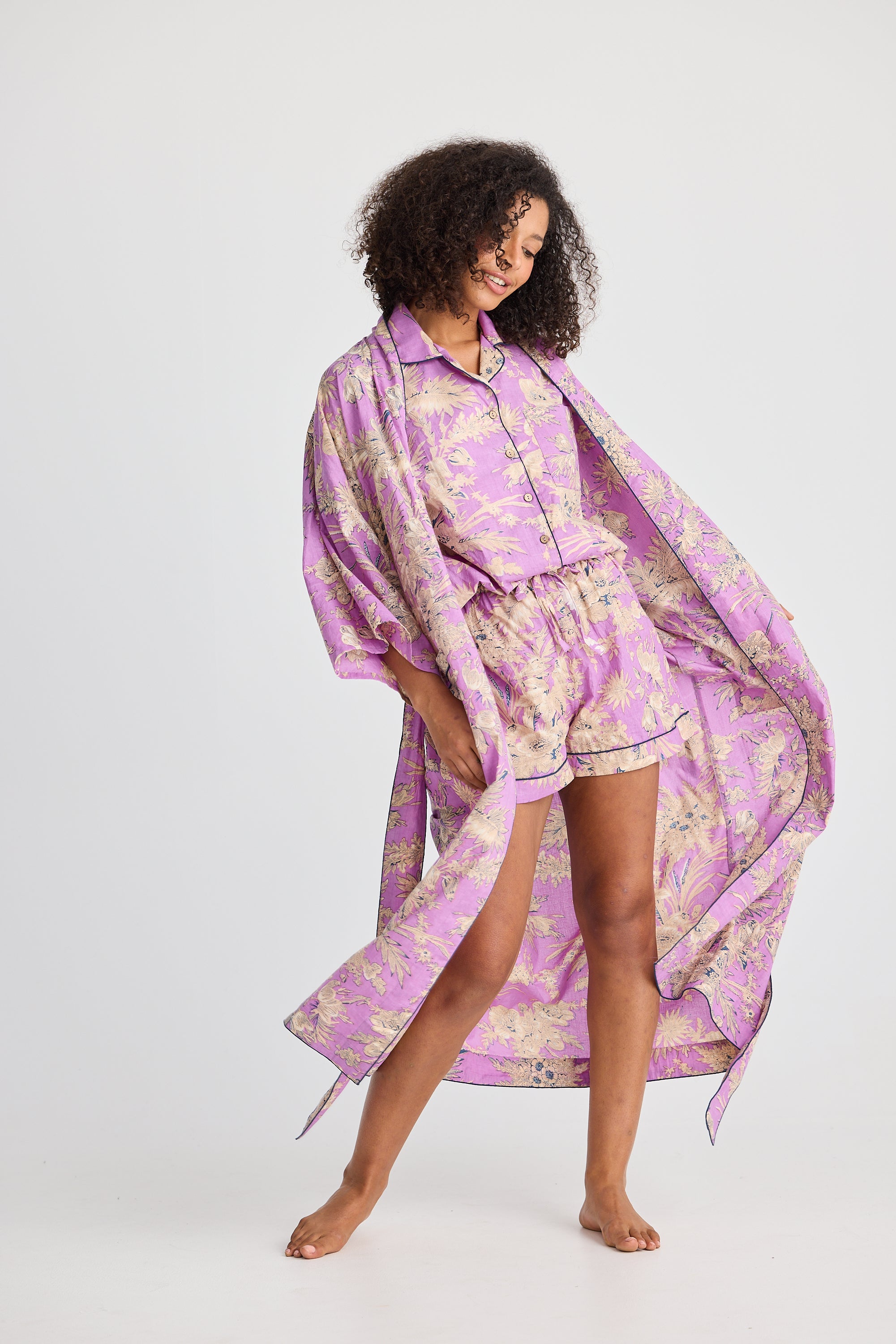 Namaste Robe - Purple Haveli Print-Holiday-The Bay Room
