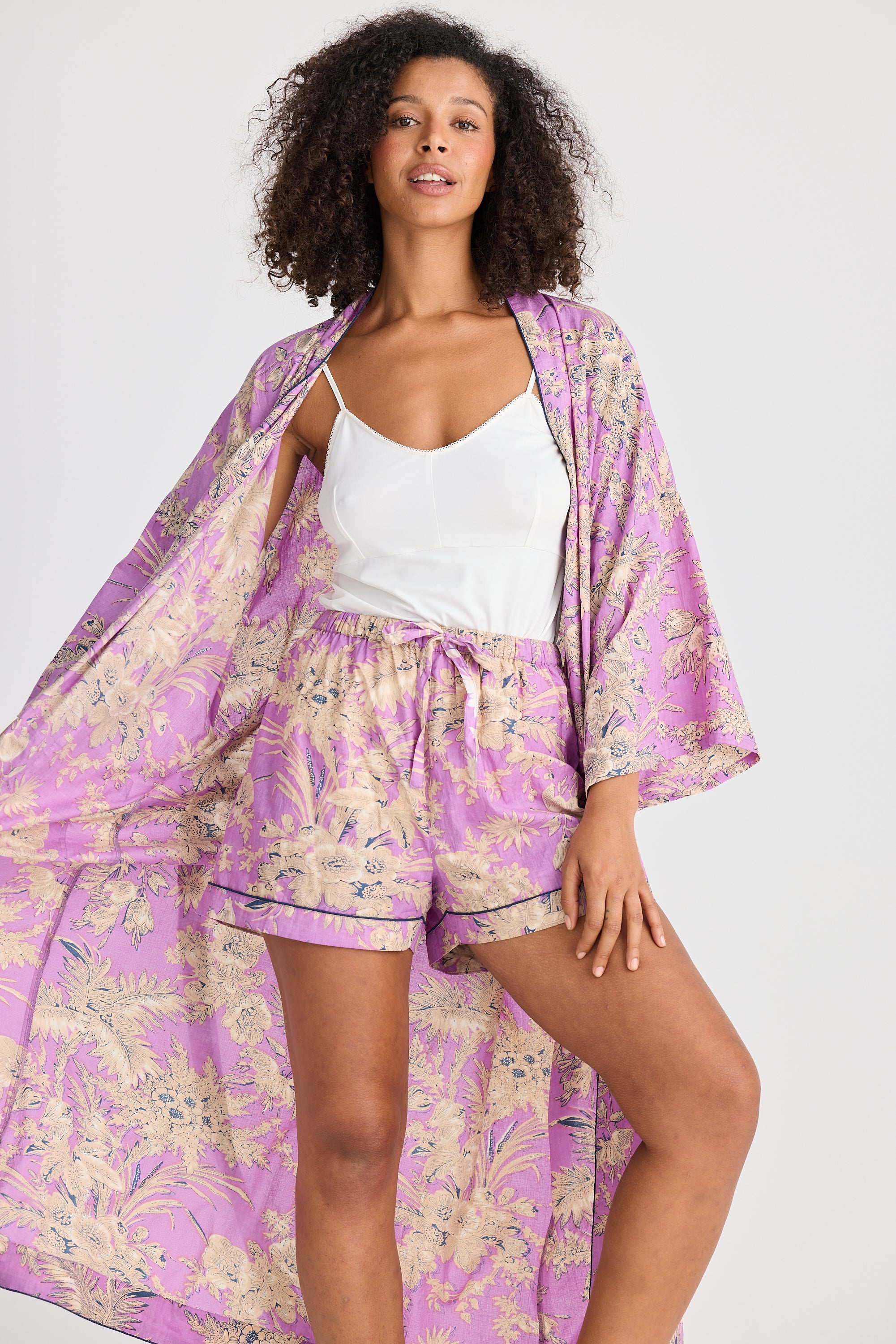 Namaste Robe - Purple Haveli Print-Holiday-The Bay Room