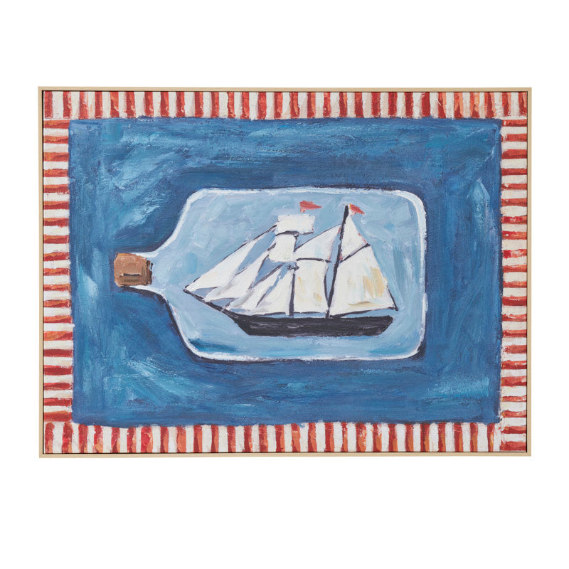 Nantucket Natural Frame Oil Painting 80x60cm-Wall Decor-Coast To Coast Home-The Bay Room