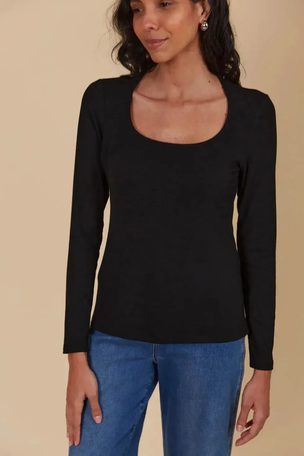 Naria Scoop Neck Top - Onyx-Tops-Isle Of Mine-The Bay Room