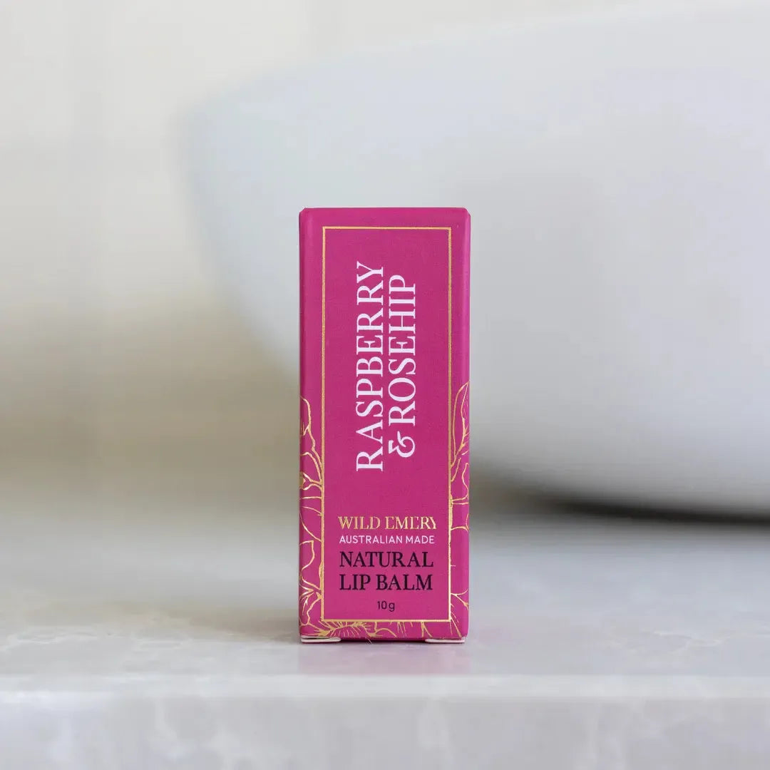 Natural Lip Balm 10g-Beauty & Well-Being-Wild Emery-Raspberry & Rosehip-The Bay Room