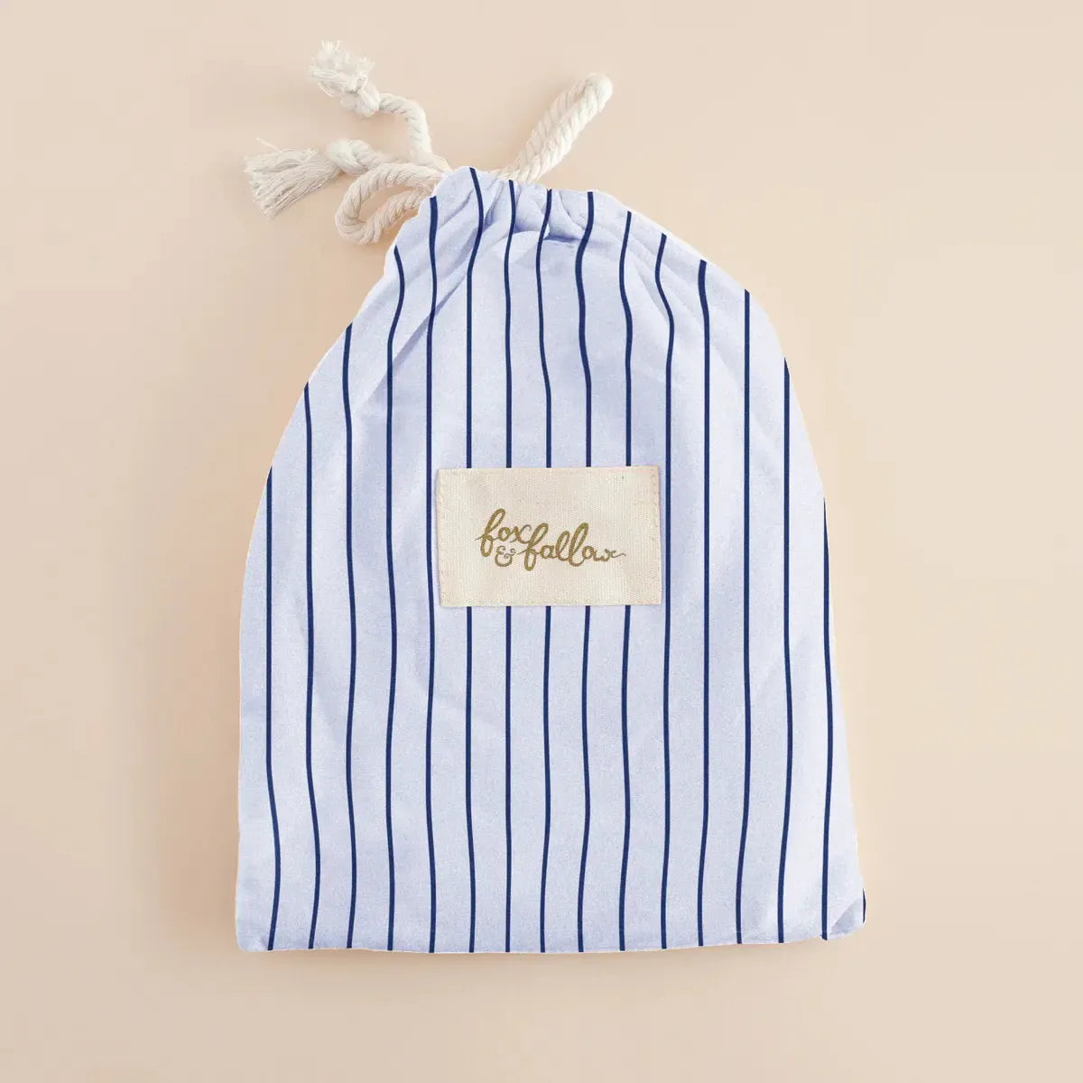 Navy Stripe Organic Fitted Cot Sheet-Nursery & Nurture-Fox & Fallow-The Bay Room