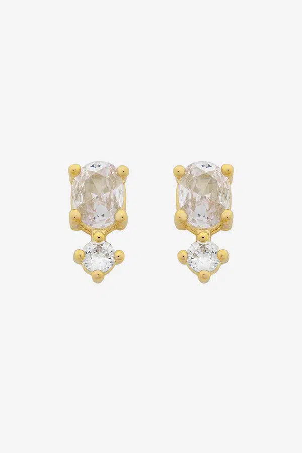 Nico Gold Clear CZ Stud-Jewellery-Liberte-The Bay Room