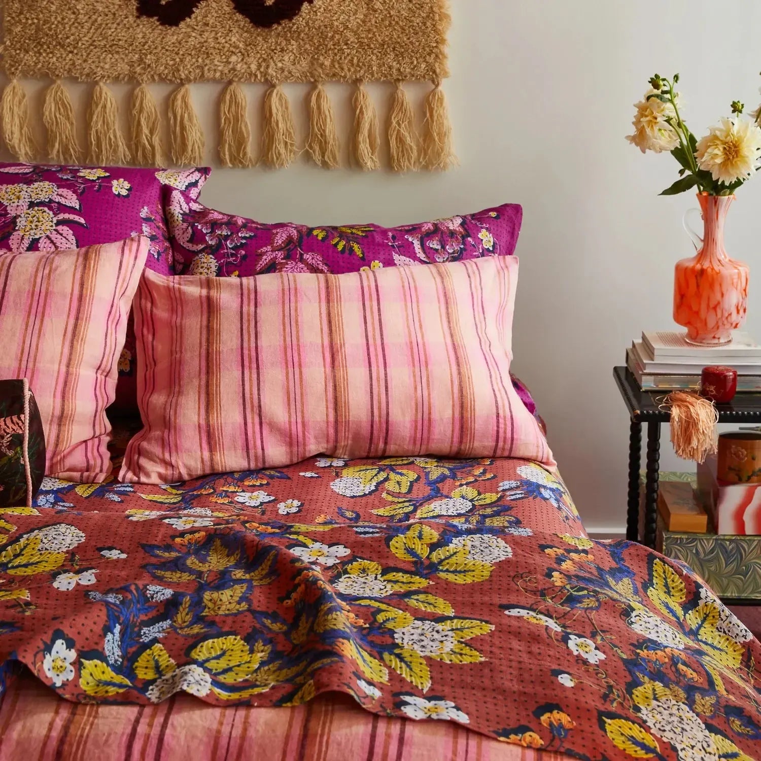 Nicolette Linen Pillowcase Set - Poudre-Soft Furnishings-Sage & Clare-The Bay Room