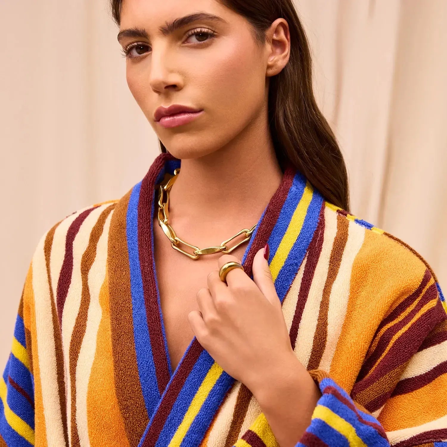 Nicolette Towelling Robe - Russet-Sleepwear & Robes-Sage & Clare-The Bay Room