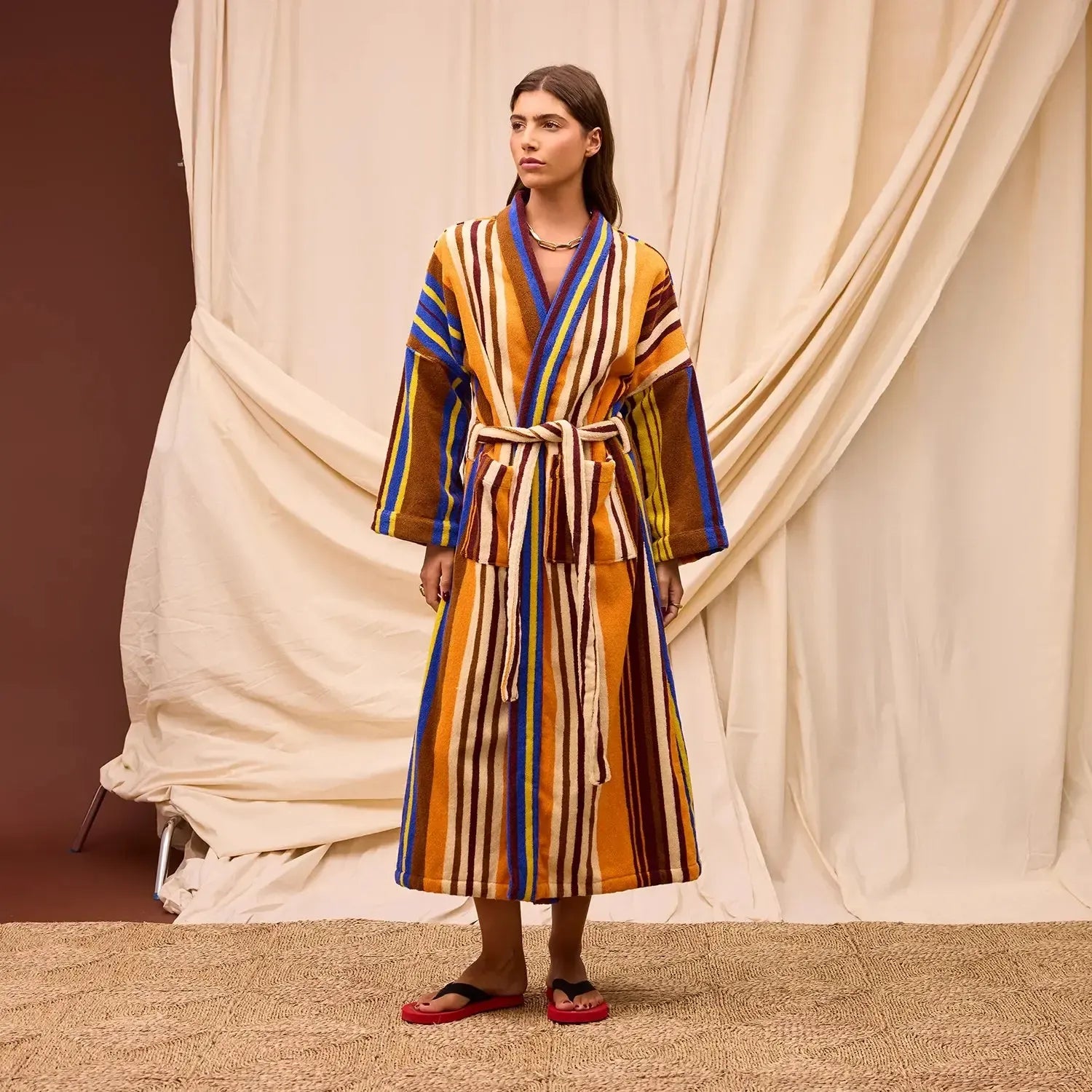 Nicolette Towelling Robe - Russet-Sleepwear & Robes-Sage & Clare-The Bay Room