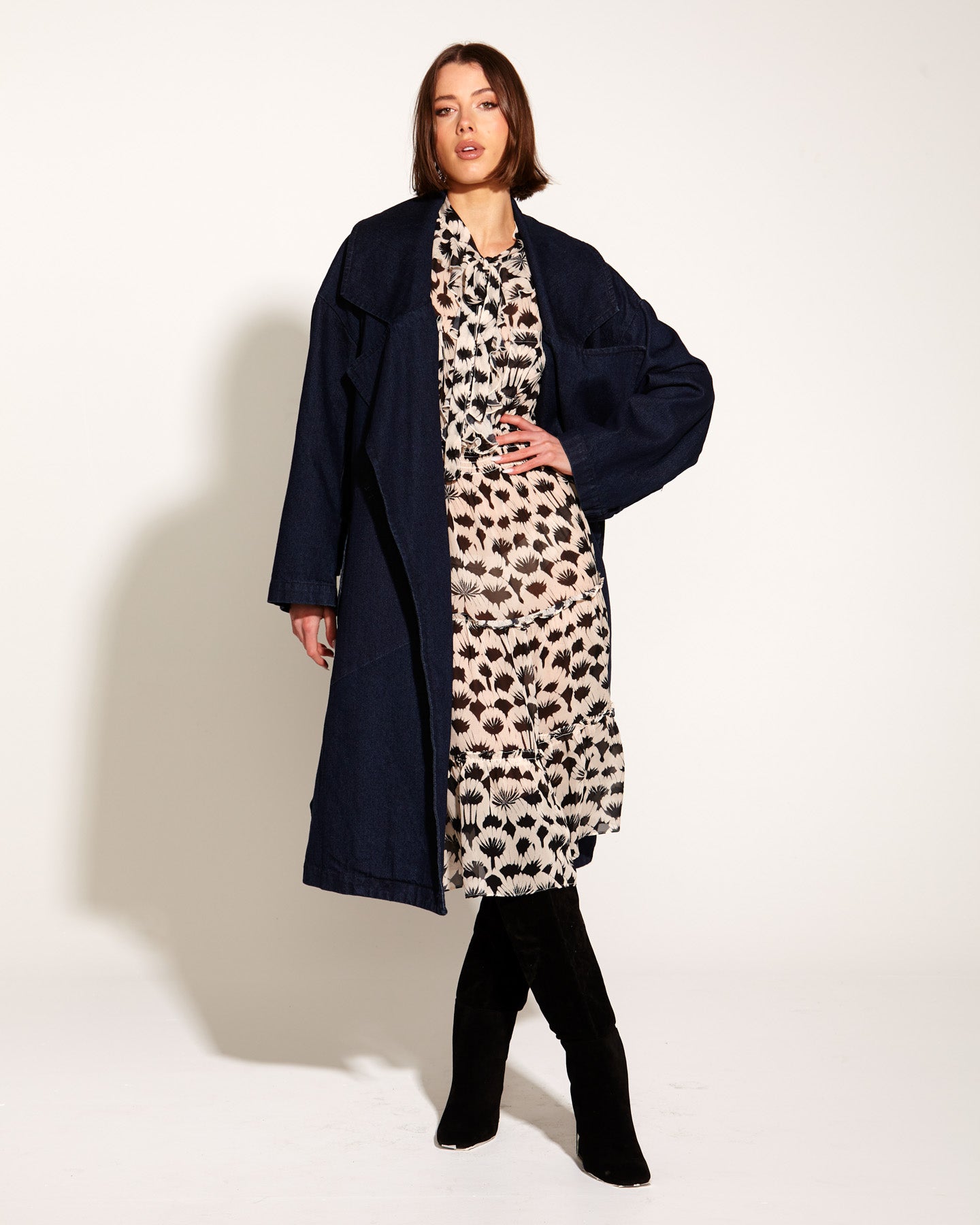 Night And Day Denim Trench Coat - Midnight-Jackets, Coats & Vests-Fate + Becker-The Bay Room