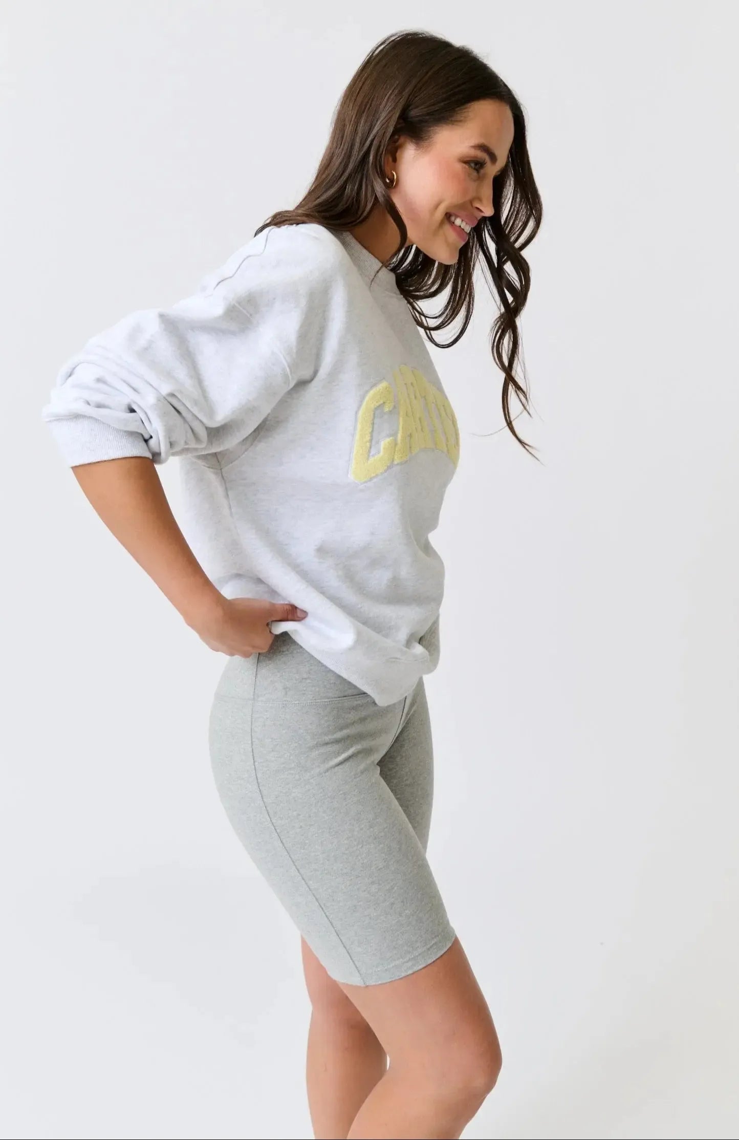 Nina Sweater - Grey Marle Varsity-Knitwear & Jumpers-Cartel & Willow-The Bay Room