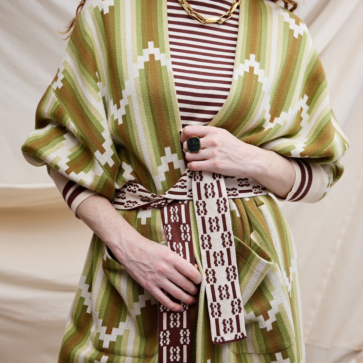 Nisha Jacquard Robe-Sleepwear & Robes-Sage & Clare-The Bay Room