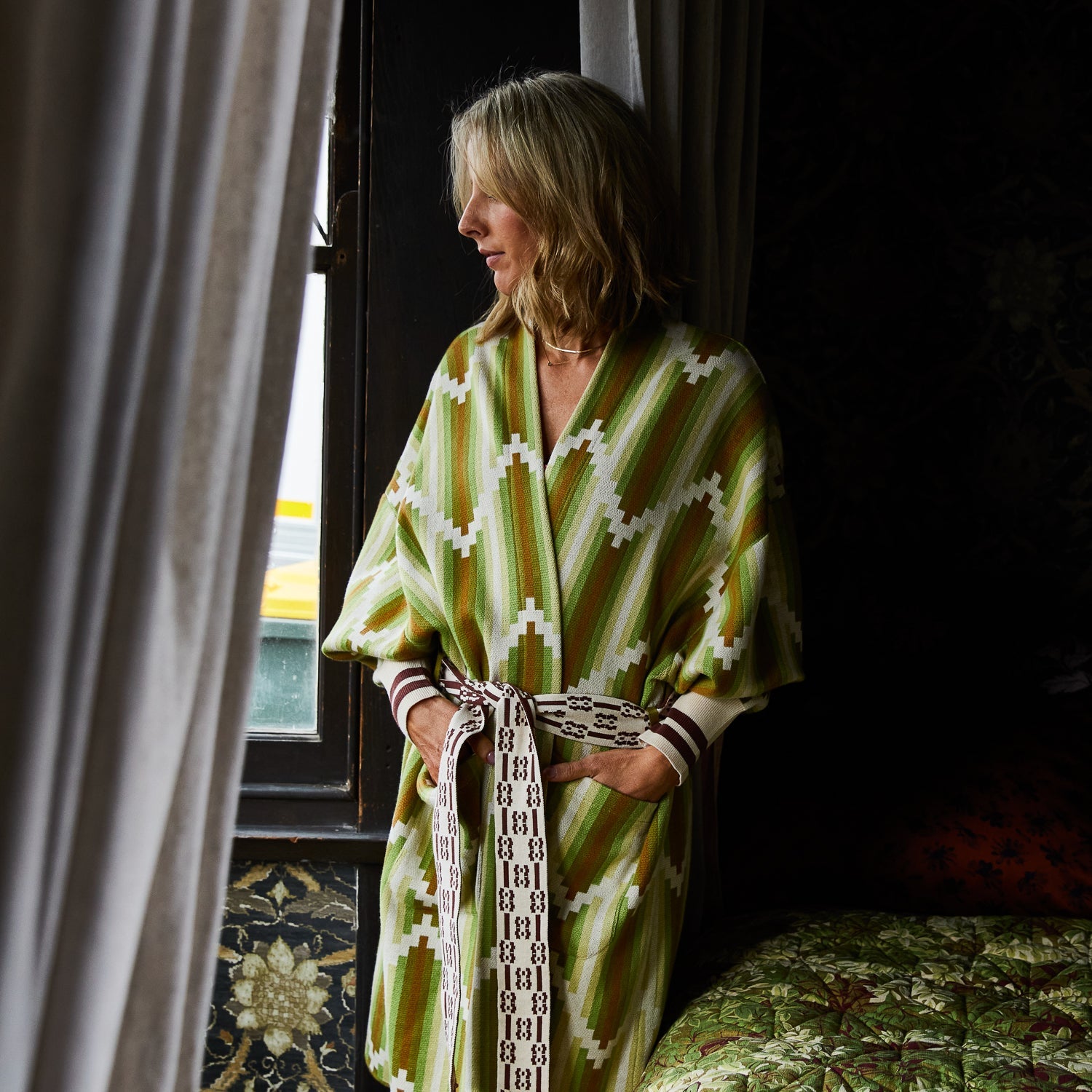 Nisha Jacquard Robe-Sleepwear & Robes-Sage & Clare-The Bay Room