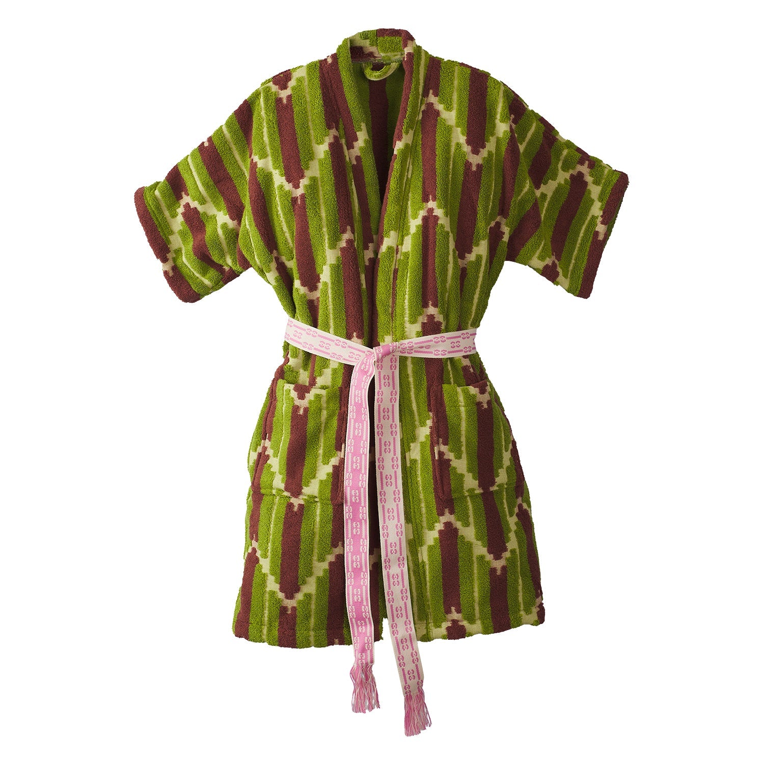 Nisha Terry Kimono - Palm-Sleepwear & Robes-Sage & Clare-The Bay Room