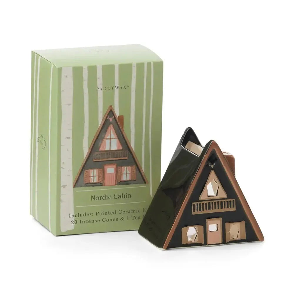 No. 01 Nordic Cabin Style Incense & Tea Light Holder (1 Tea Light & 20 Incense Cones)-Candles & Fragrances-Paddywax-The Bay Room