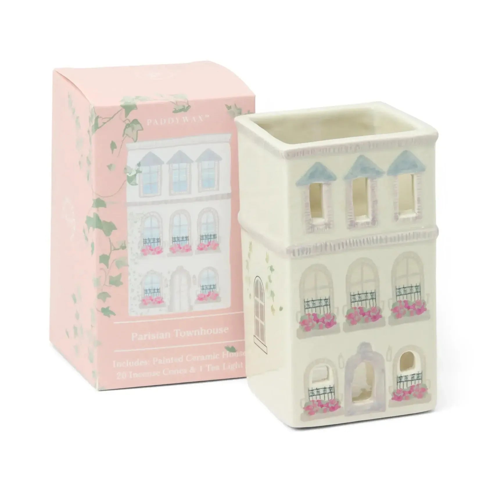 No. 09 - Parisian Townhouse Style Incense & Tea Light Holder Ceramic House-Candles & Fragrances-Paddywax-The Bay Room
