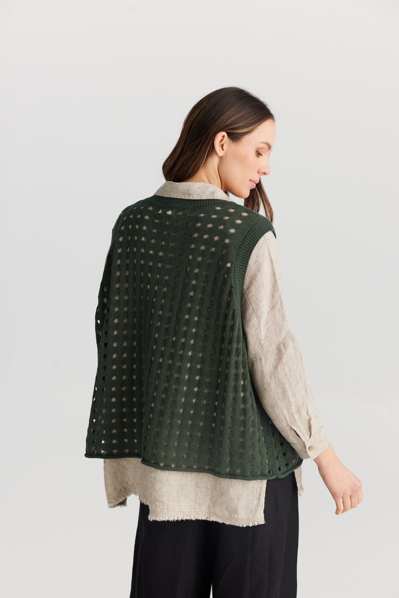 Nola Knit Vest - Forest-Knitwear & Jumpers-The Shanty Corporation-Onesize-The Bay Room