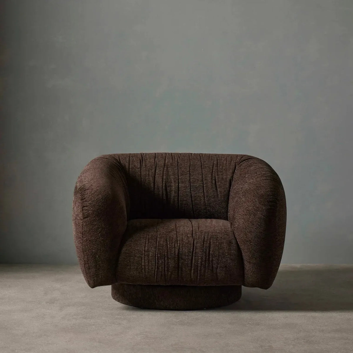 Nolan Swivel Chair 107x92x72cm Brown-Furniture-Grand Designs-The Bay Room