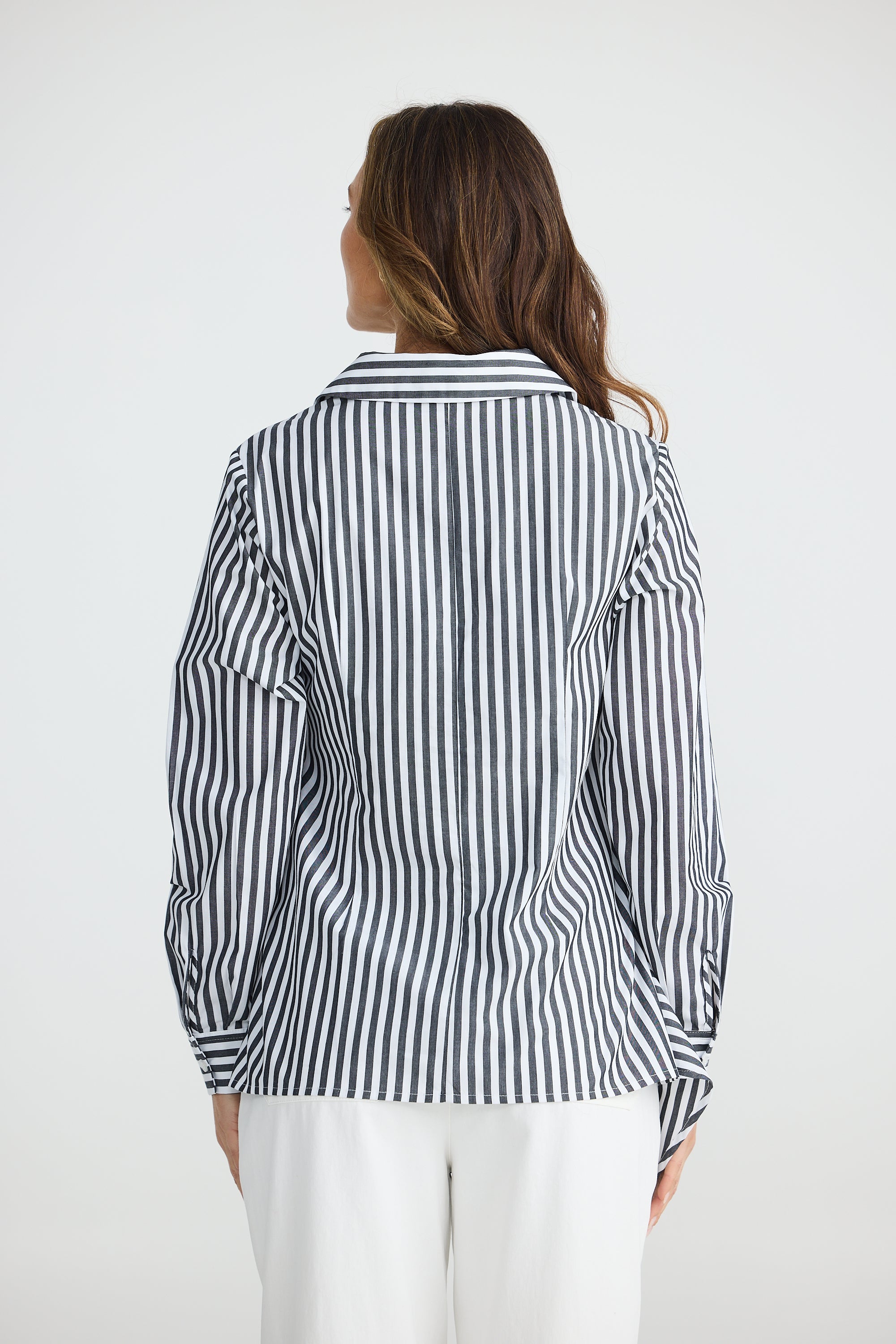 Nova Shirt - Black with White Stripe-Tops-Brave & True-The Bay Room