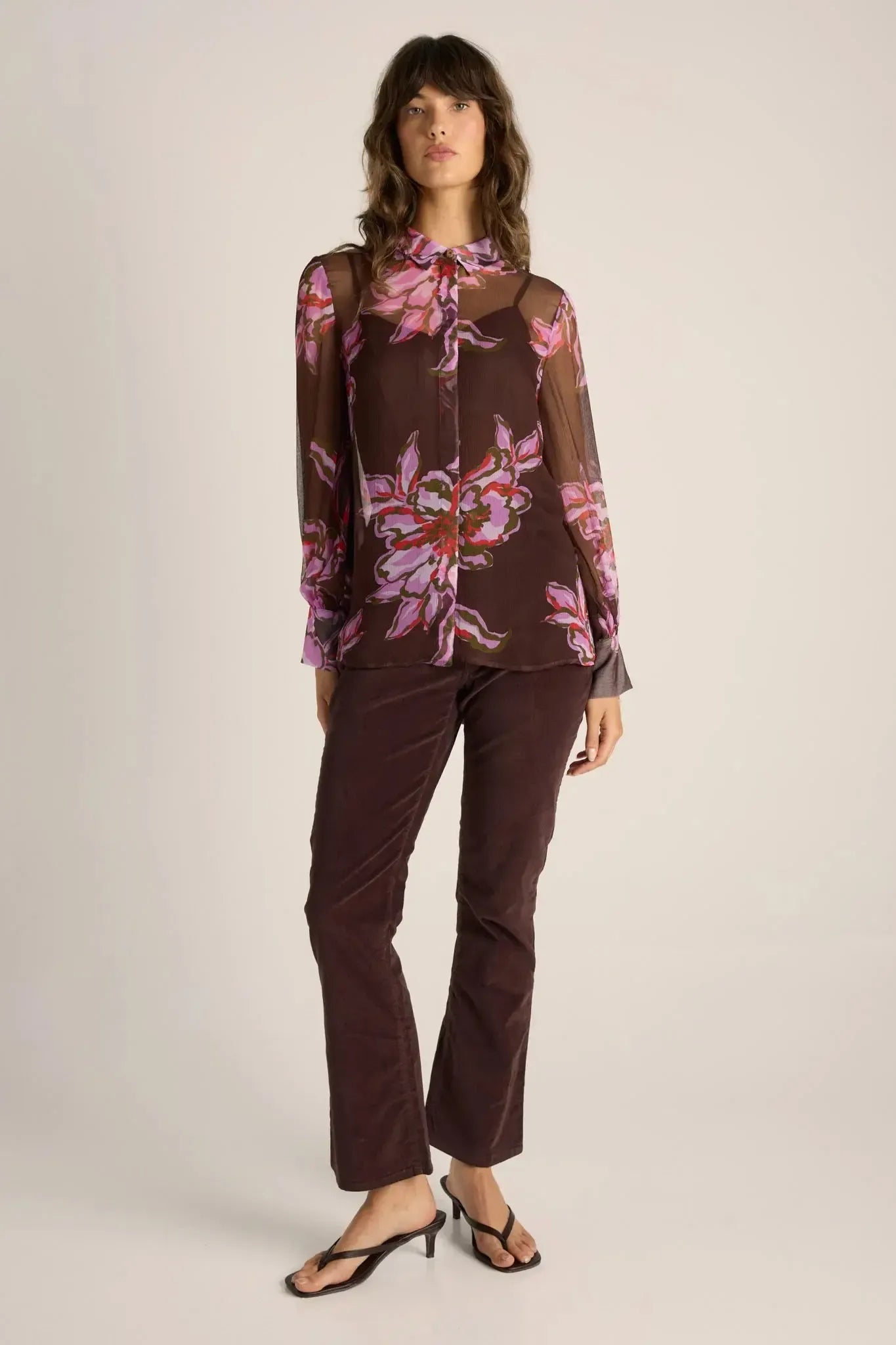 Nyomi Blouse - Dark Flower Print-Tops-Fate + Becker-The Bay Room
