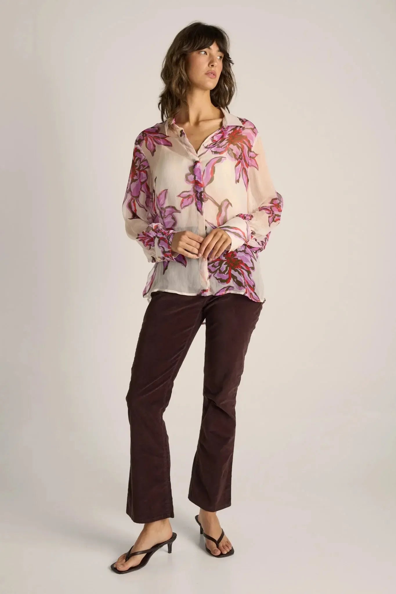 Nyomi Blouse - Light Flower Print-Tops-Fate + Becker-The Bay Room