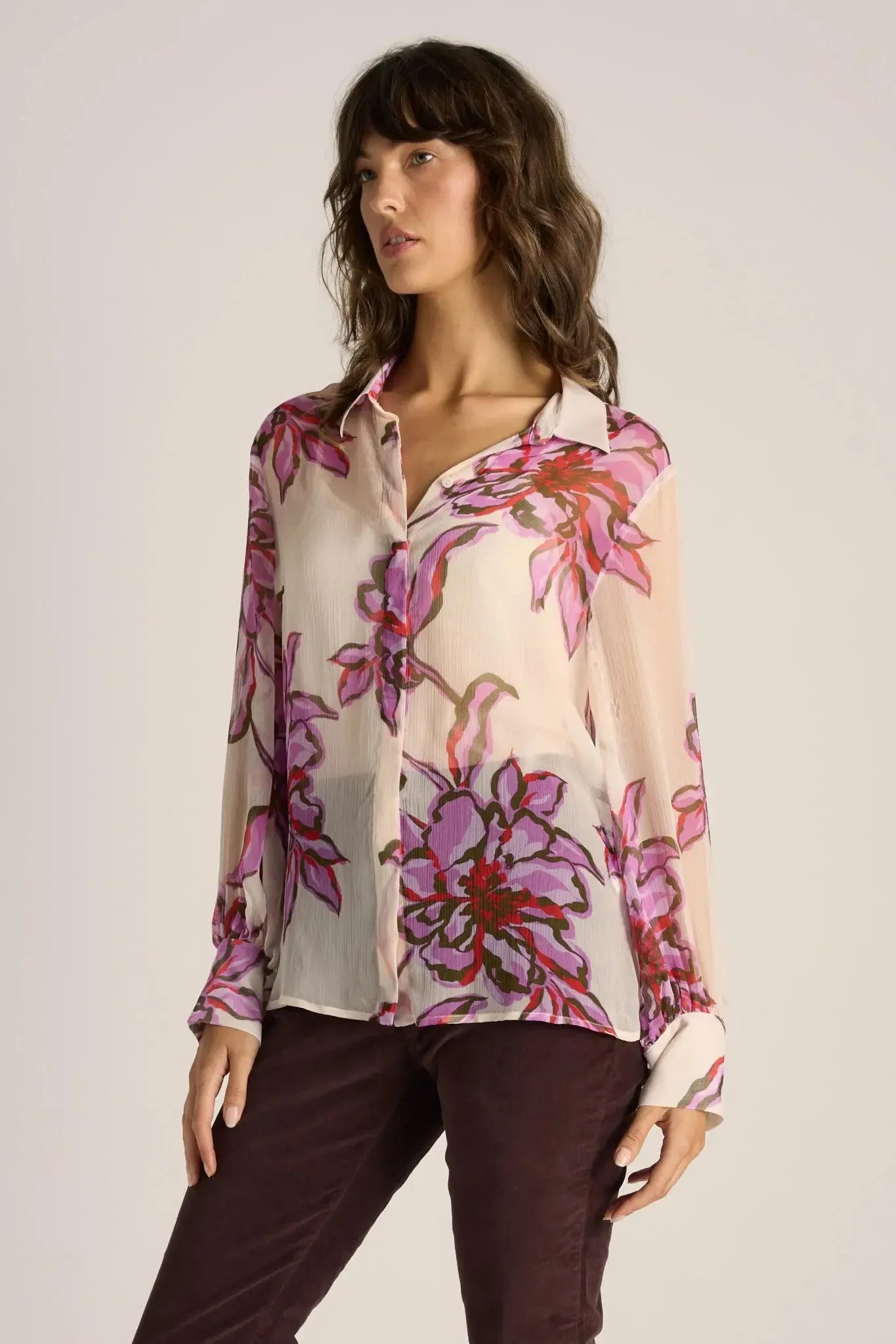 Nyomi Blouse - Light Flower Print-Tops-Fate + Becker-The Bay Room