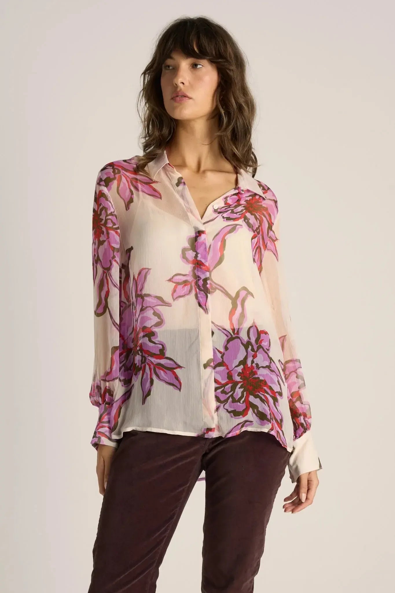 Nyomi Blouse - Light Flower Print-Tops-Fate + Becker-The Bay Room