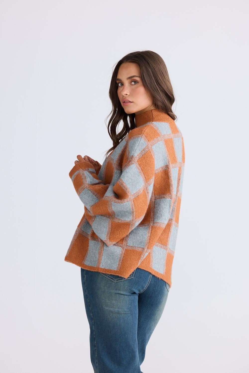 Nyx Knit - Teal/Ochre-Knitwear & Jumpers-Talisman-The Bay Room
