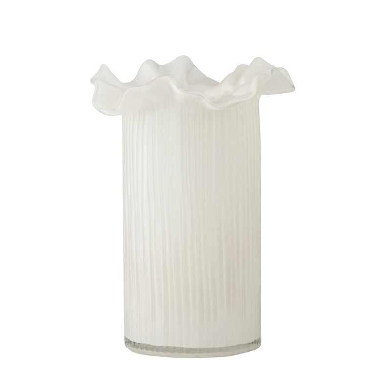 Xanthe Glass Vase 17x23cm Ivory