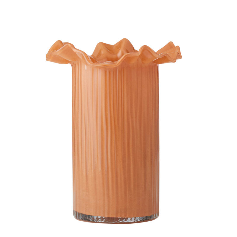 Xanthe Glass Vase 17x23cm Rust
