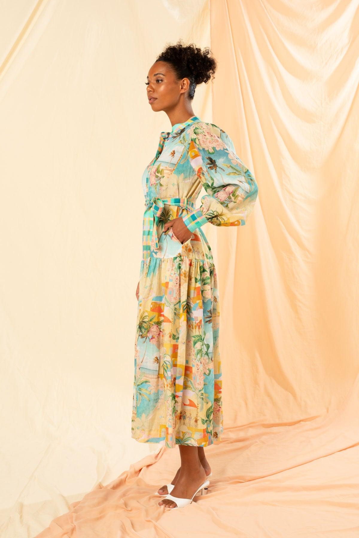 Oceana Maxi Shirt Dress-Dresses-Kachel-The Bay Room