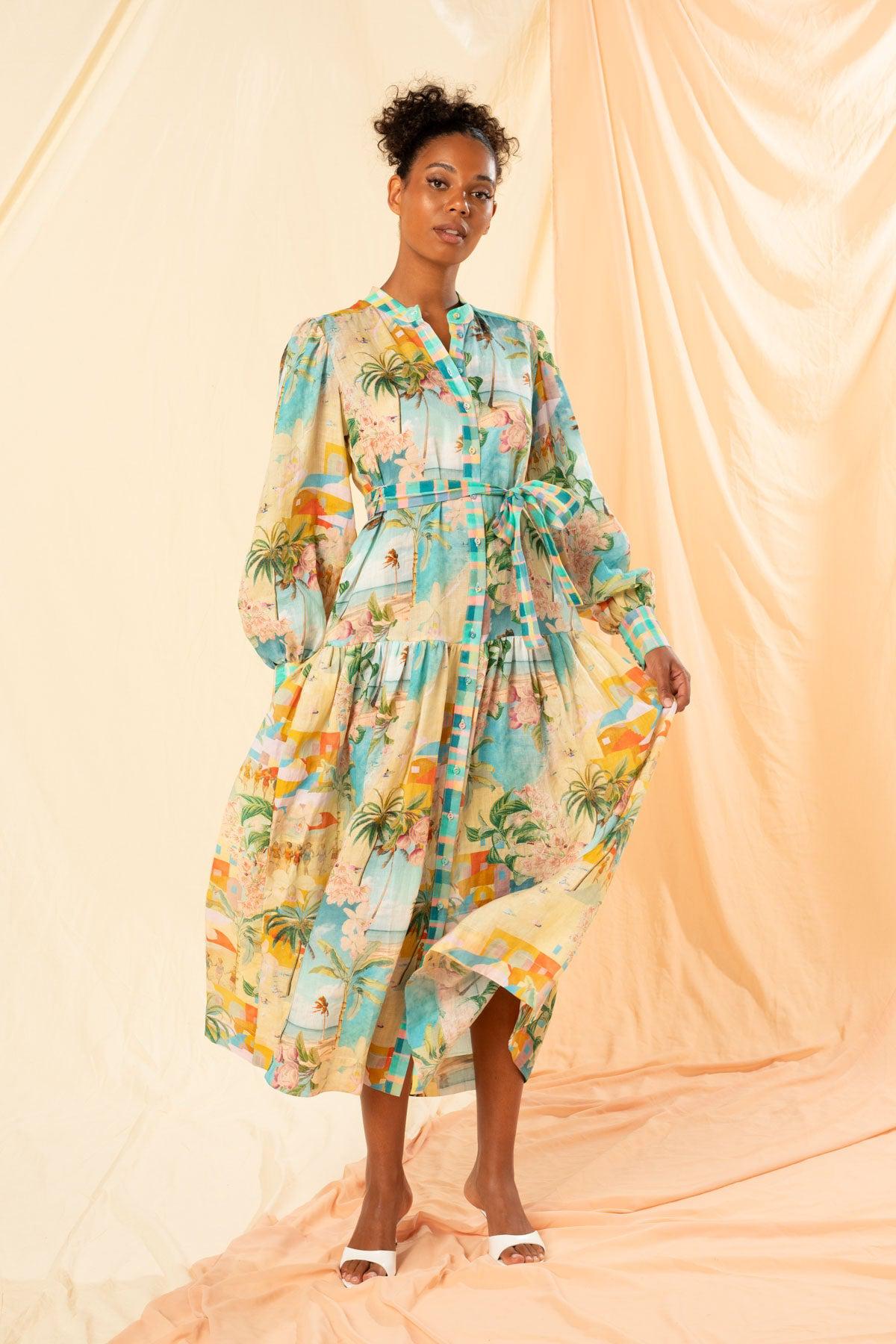 Oceana Maxi Shirt Dress-Dresses-Kachel-The Bay Room