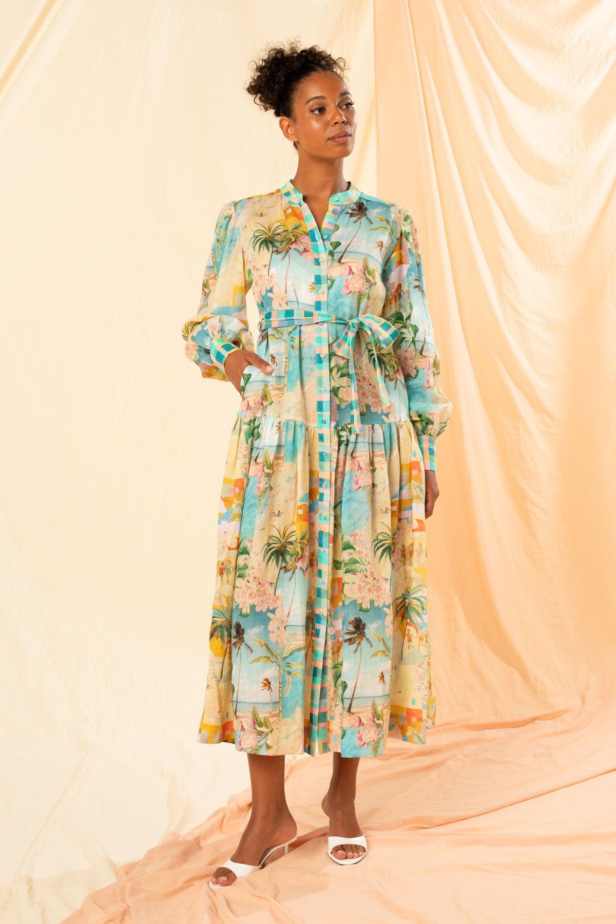 Oceana Maxi Shirt Dress-Dresses-Kachel-The Bay Room