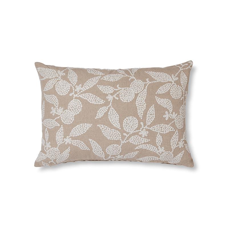 Olena Neutral Embroidered Linen Linen Cushion 40x60cm-Soft Furnishings-Madras Link-The Bay Room