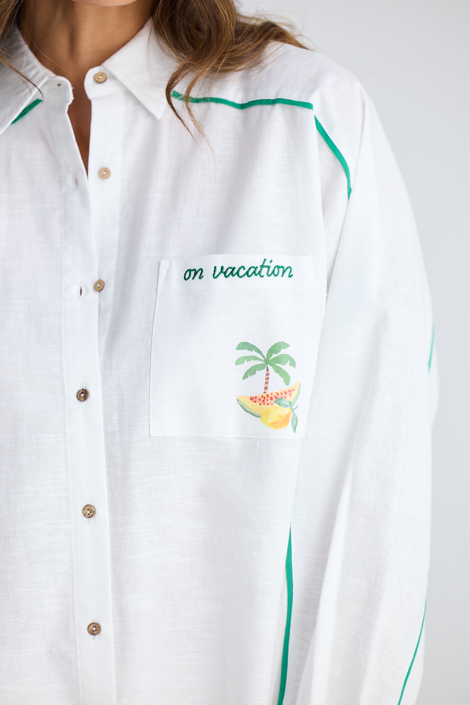 On Vacation Shirt - White Multi-Tops-Holiday-The Bay Room