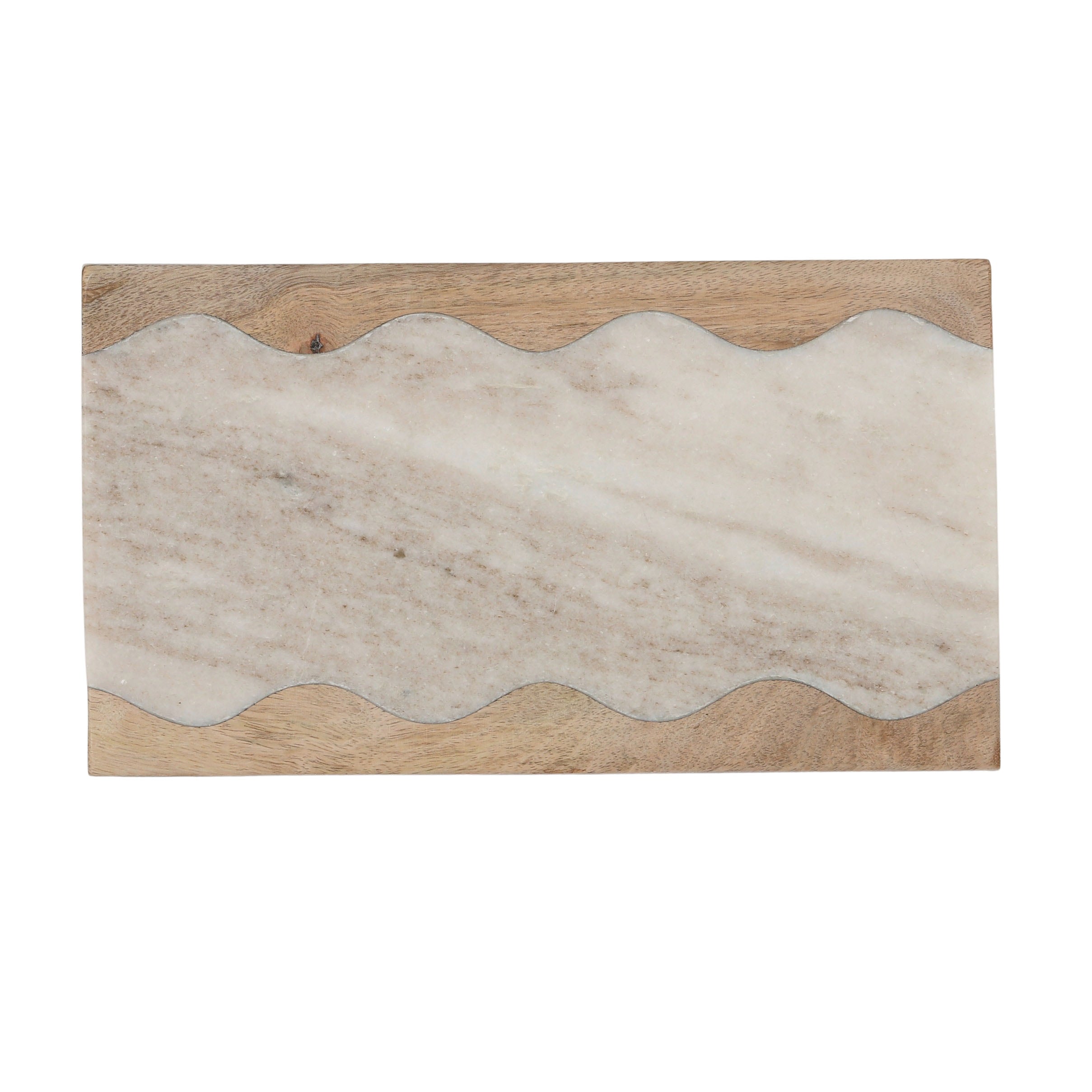 Ondulee Rectangle Marble/Wood Board 18x32cm-Dining & Entertaining-Coast To Coast Home-The Bay Room