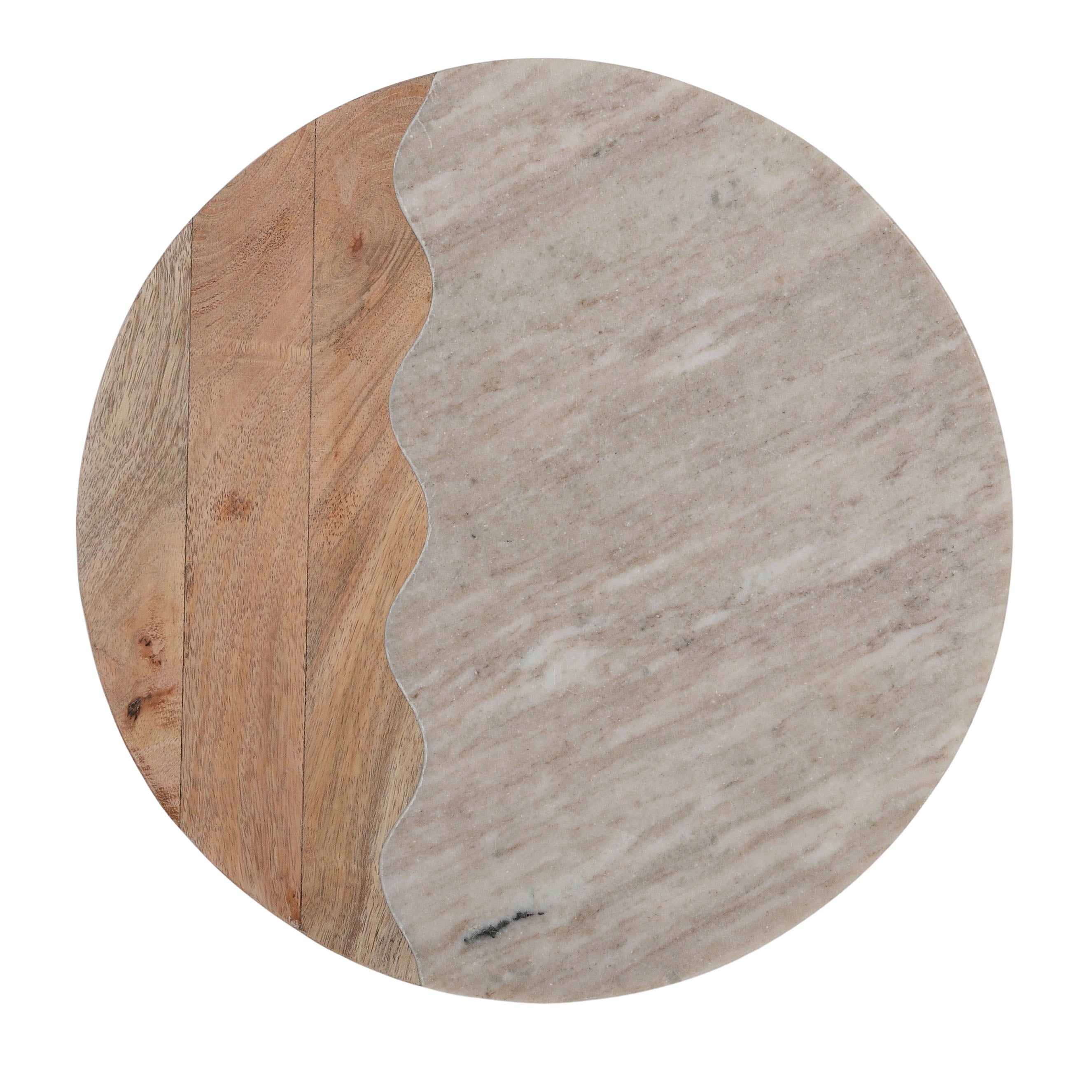 Ondulee Round Marble/Wood Board 36cm-Dining & Entertaining-Coast To Coast Home-The Bay Room