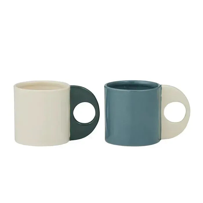 Orb Ceramic Mug 12x9x10cm Ivory/Denim-Dining & Entertaining-Coast To Coast Home-The Bay Room