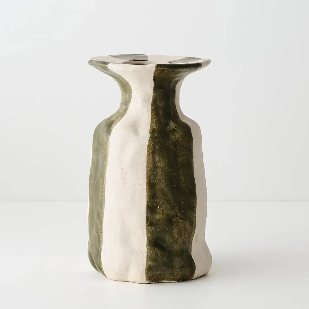 Oreio Vase Dark Olive 26x15cm-Pots, Planters & Vases-Floral Interiors-The Bay Room