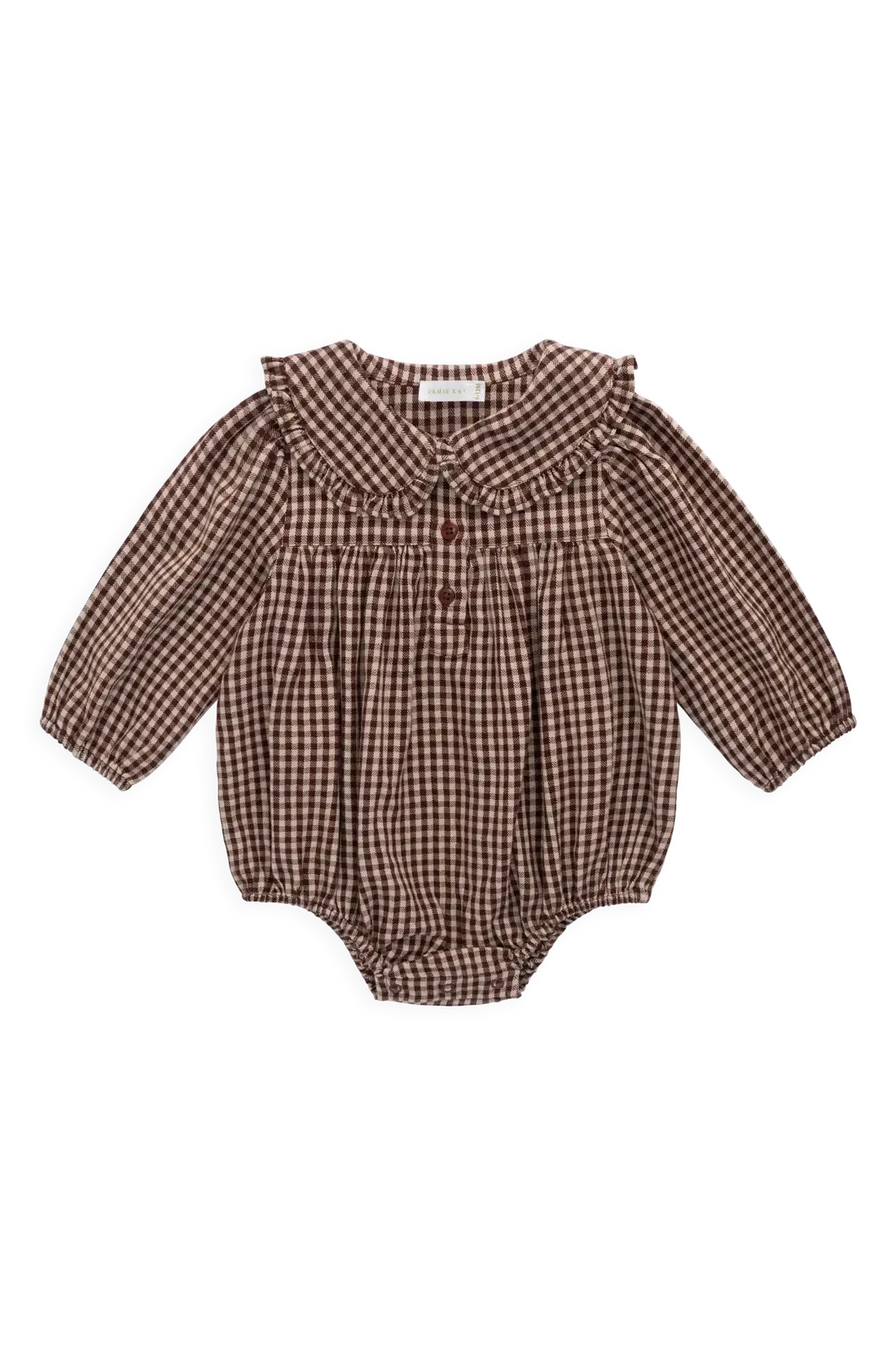 Organic Cotton Elowen Playsuit - Cinnamon Gingham-Clothing & Accessories-Jamie Kay-The Bay Room