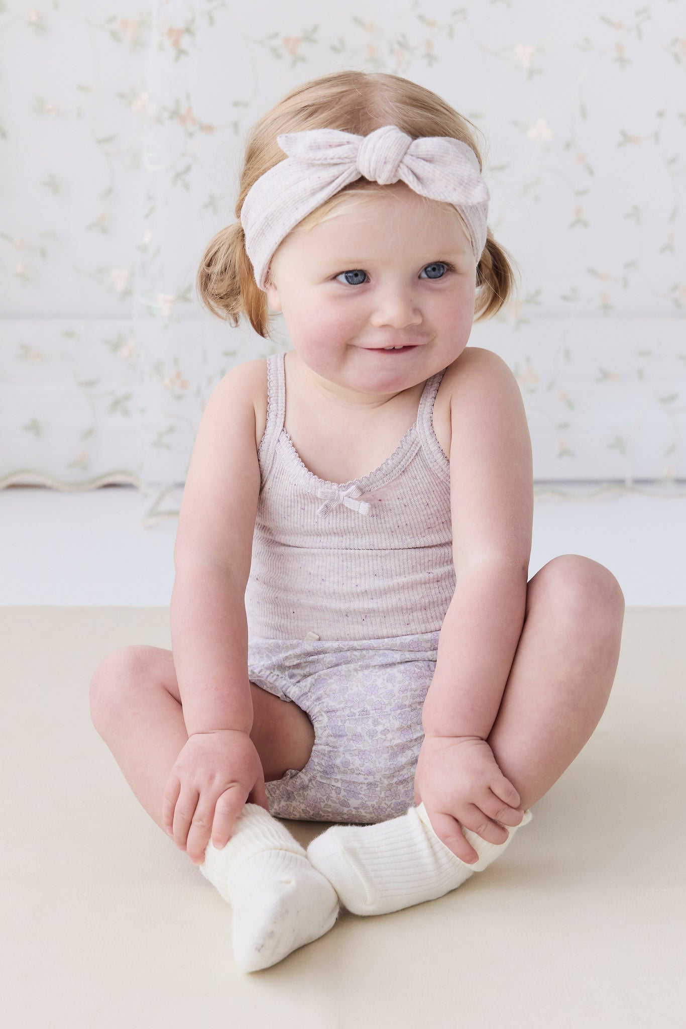 Organic Cotton Fine Rib Lilian Headband - Tulip Fleck-Clothing & Accessories-Jamie Kay-The Bay Room