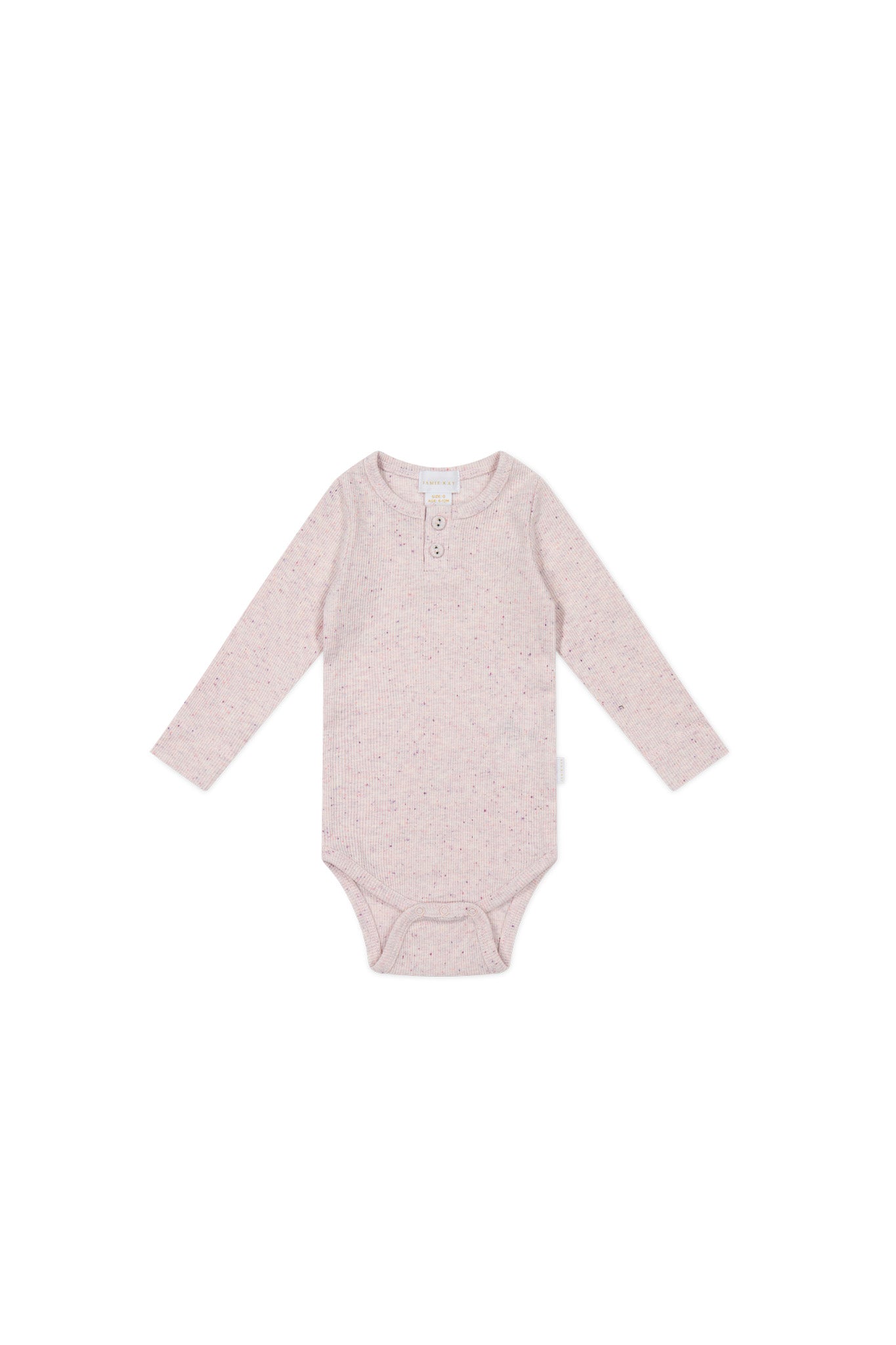 Organic Cotton Fine Rib Long Sleeve Bodysuit - Tulip Fleck-Clothing & Accessories-Jamie Kay-The Bay Room